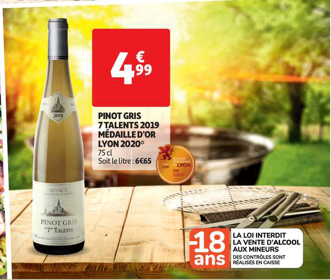 pinot gris 7 talents 2019 médaille d'or lyon 2020