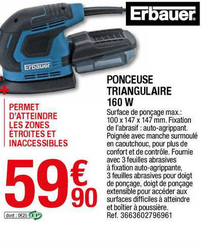 ponceuse triangulaire 160 w erbauer