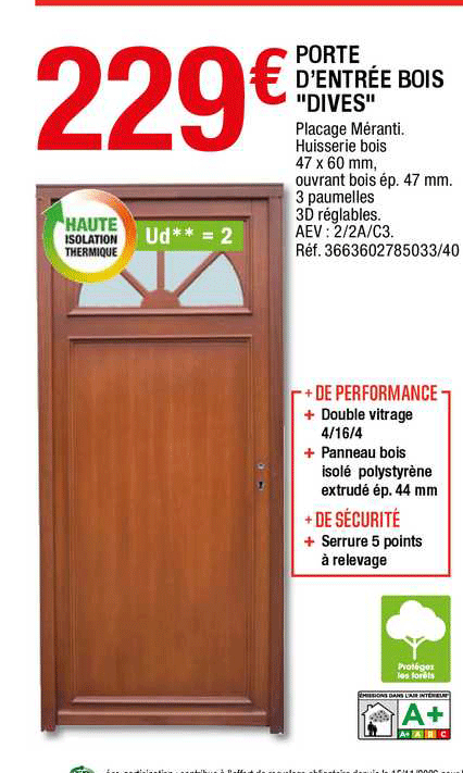 porte d'entrée bois "dives"