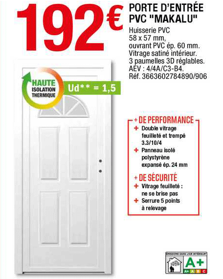 porte d'entrée pvc "makalu"