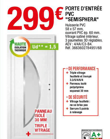 porte d'entrée pvc "semisphera"