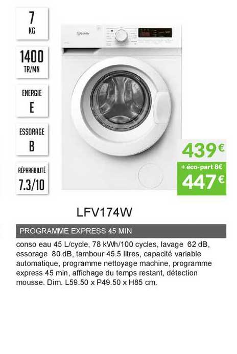 programme express 45 min lfv174w