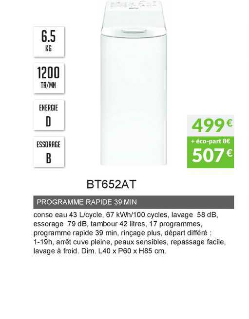 programme rapide 39 min bt652at