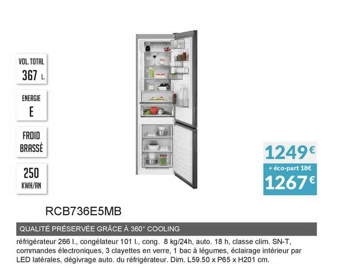 qualité préservée grâce à 360° cooling rcb736e5mb