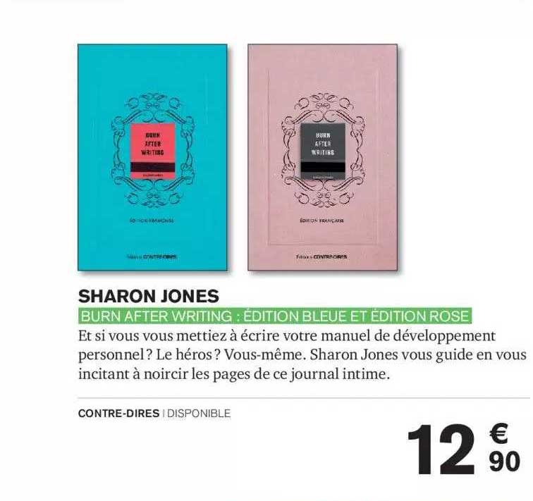 sharon jones - burn after writing : édition bleue et édition rose