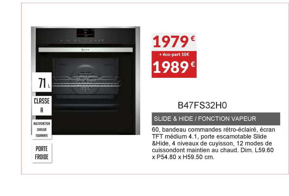 slide & hide fonction vapeur b47fs32h0