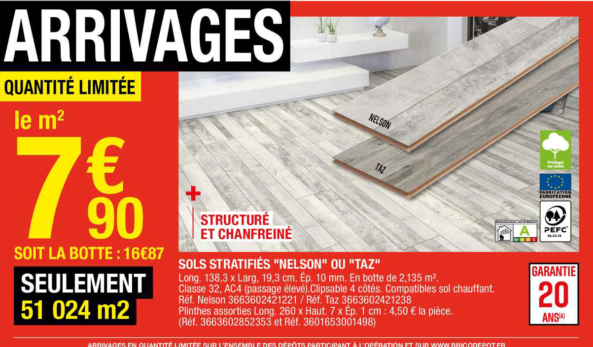 sols stratifiés "nelson" ou "taz"