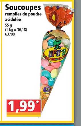 soucoupes remplies de poudre acidulée
