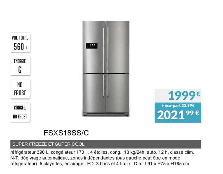 super freeze et super cool fsxs18ss c