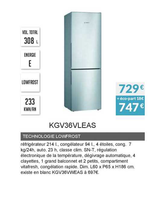 Technologie Lowfrost Kgv36vleas
