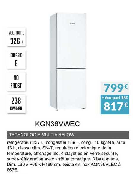 technologie multiairflow kgn36vwec