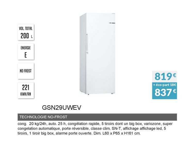 technologie no-frost gsn29uwev