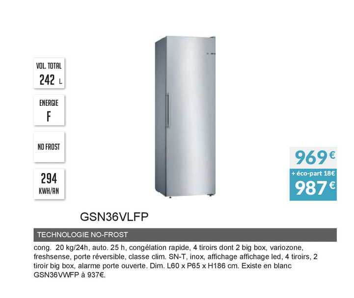 technologie no-frost gsn36vlfp