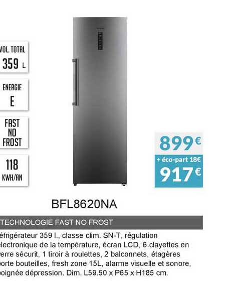 techonologie fast no frost bfl8620na