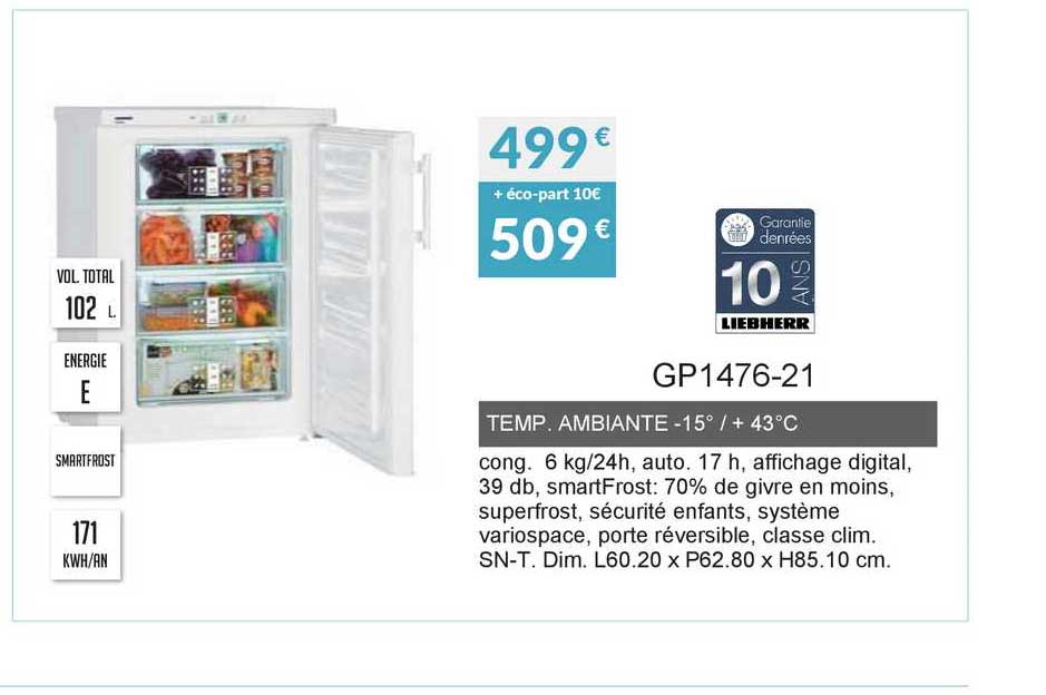 temp. ambiante -15° + 43° c gp1476-21