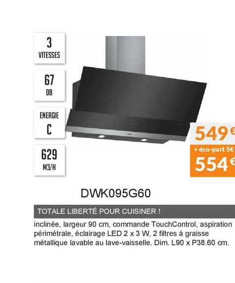 totale liberté pour cuisiner ! dwk095g60