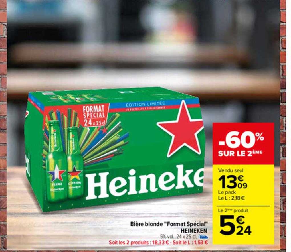 bière blonde "format spécial" heineken