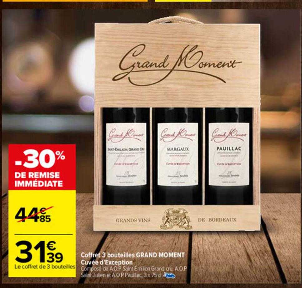 coffret 3 bouteilles grand moment cuvée d'exception