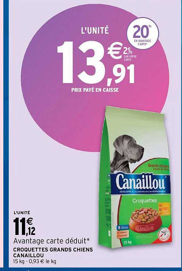 croquettes grands chiens canaillou