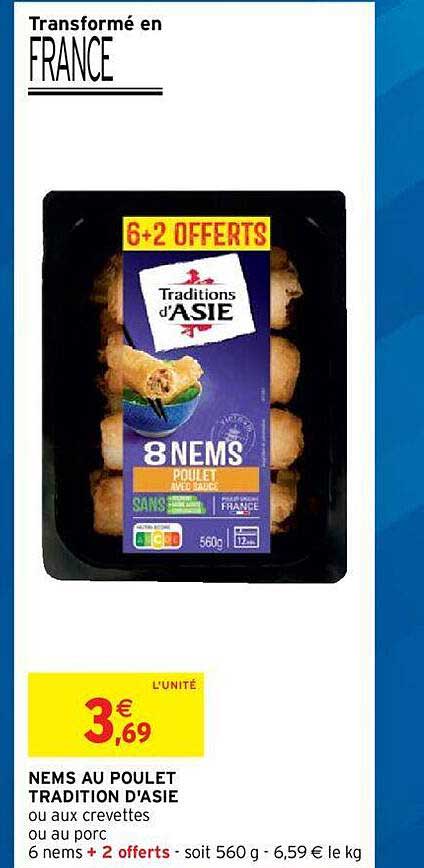 nems au poulet tradition d'asie