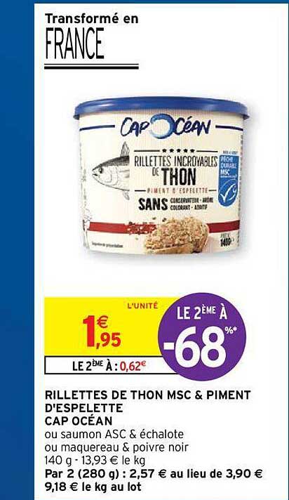 Rillettes De Thon Msc & Piment D'espelette Cap Océan