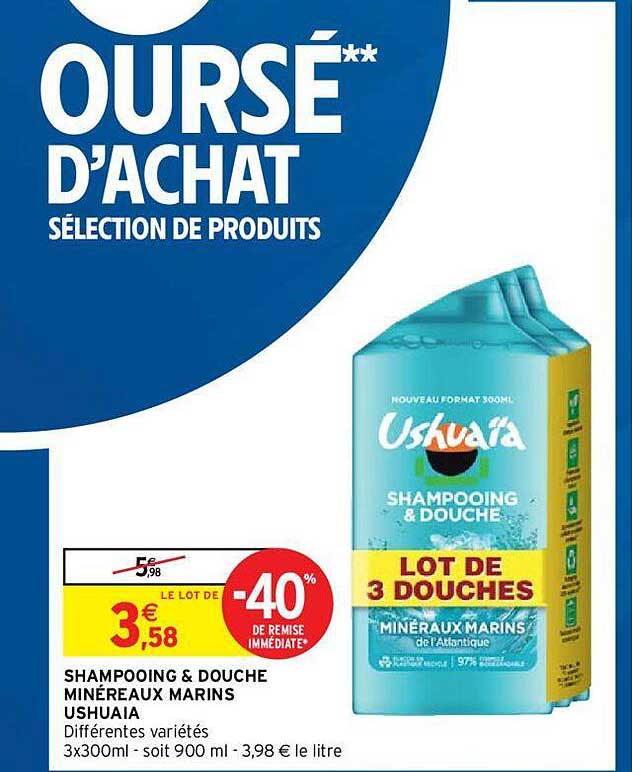 shampooing & douche minéreaux marins ushuaïa