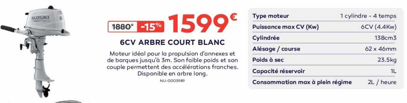 6cv Arbre Court Blanc Suzuki