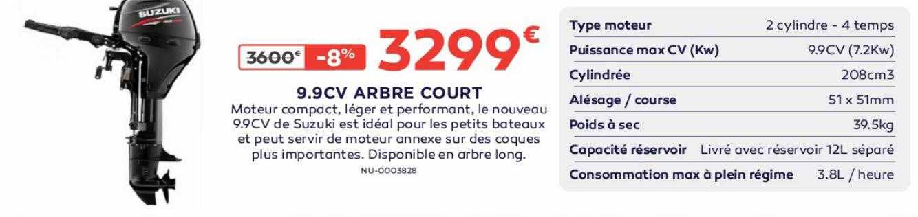 9.9 cv arbre court suzuki