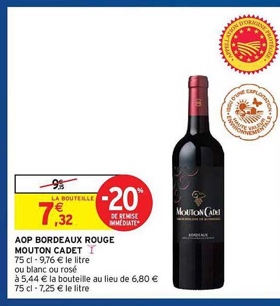 aop bordeaux rouge mouton cadet