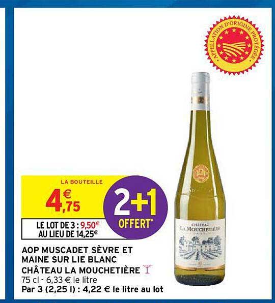 aop muscadet sèvre et maine sur lie blanc château la mouchetière