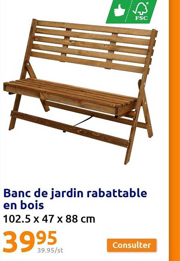 banc de jardin rabattable en bois