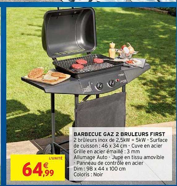 barbecue gaz 2 bruleurs first