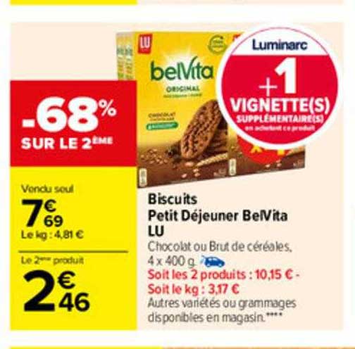 Biscuits Petit Déjeuner Belvita Lu