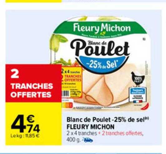 blanc de poulet -25% de sel fleury michon