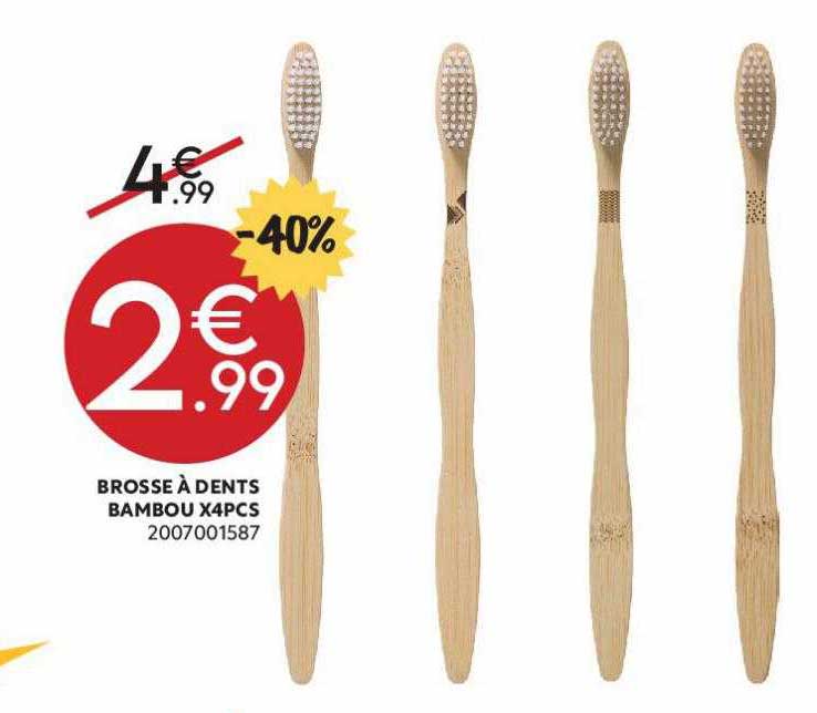 brosse à dents bambou x4 pcs