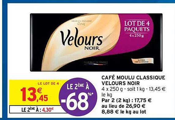 Café Moulu Classique Velours Noir