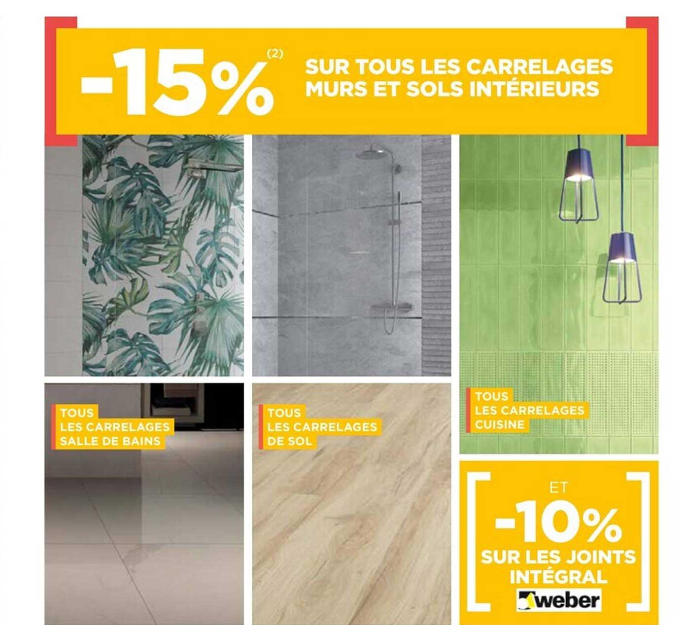 carrelages murs et sols intérieurs, joints intégral