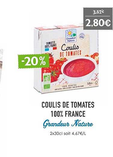 Coulis De Tomates 100% France Grandeur Nature