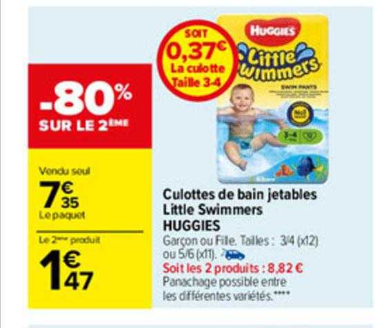 culottes de bain jetables little swimmers huggies