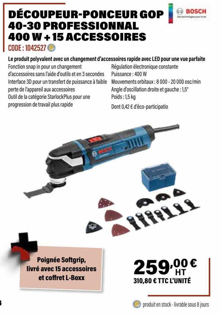 découpeur-ponceur gop 40--30 professionnal 400 w + 15 accessoires bosch