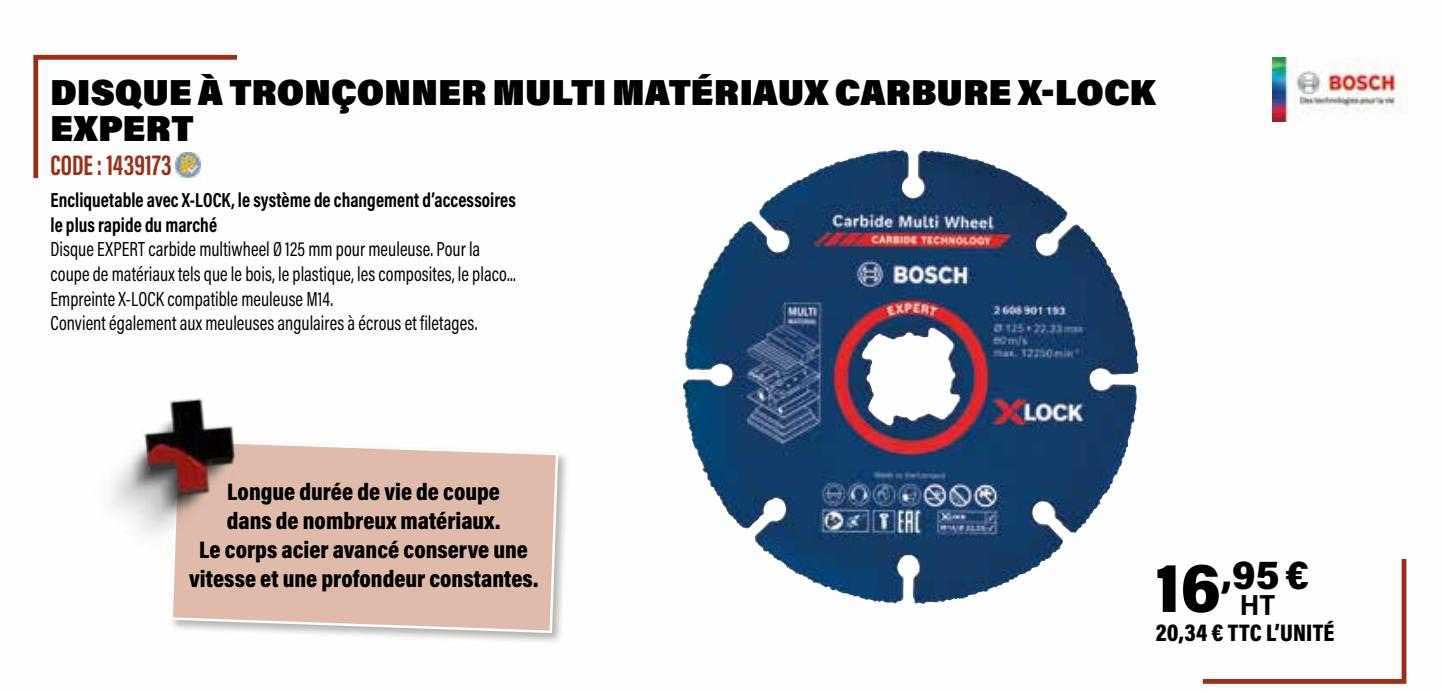 disque à tronçonner multi matériaux carbure x-lock expert
