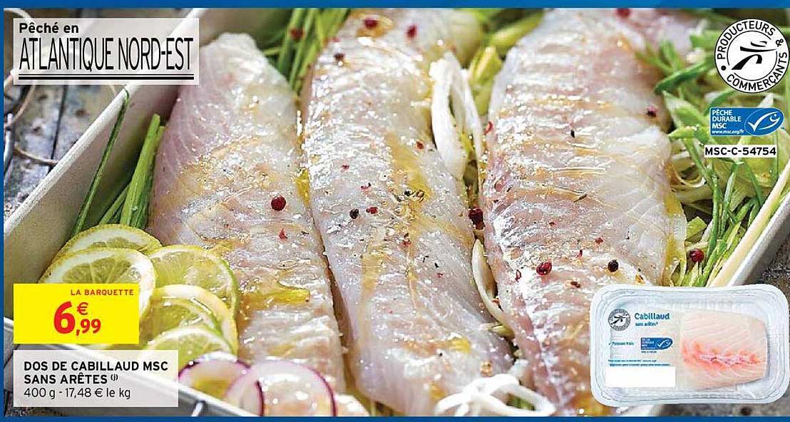 dos de cabillaud msc sans arêtes