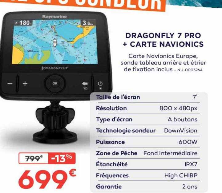 dragonfly 7 pro + carte navionics raymarine