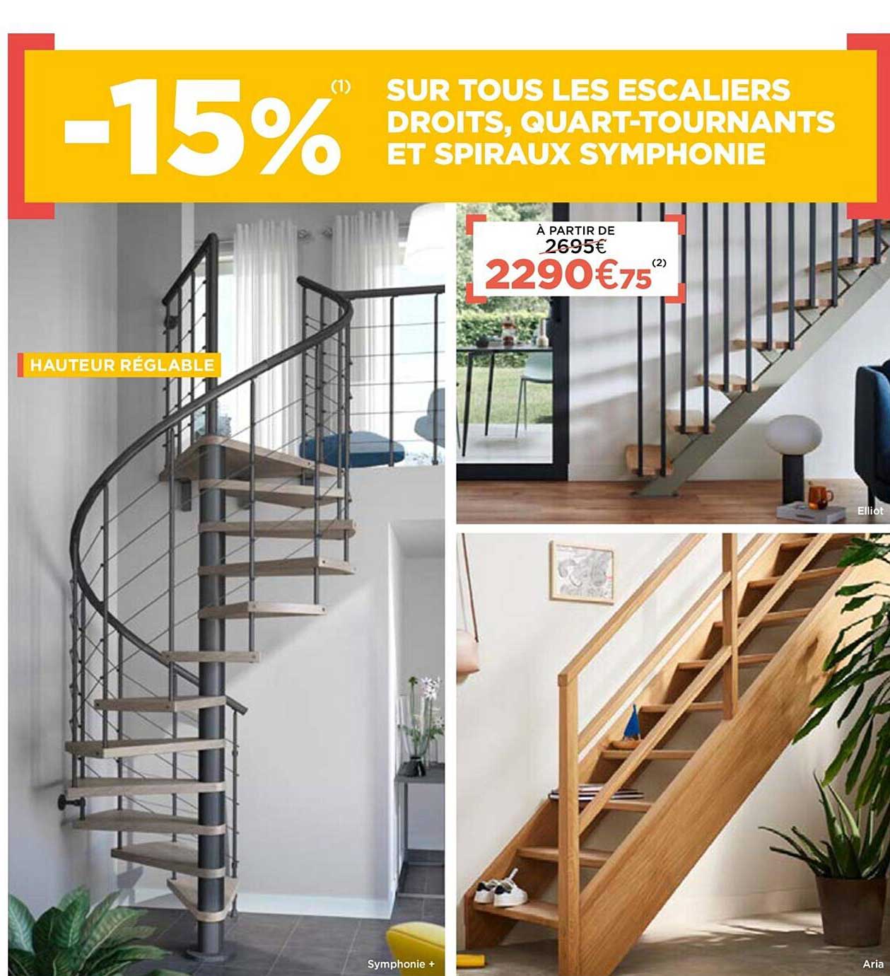 escaliers droits, quart-tournants et spiraux symphonie