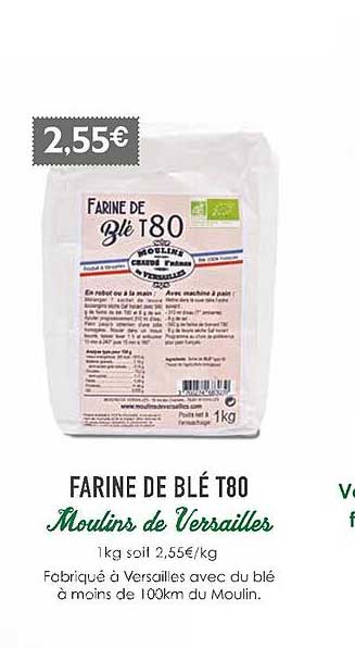farine de blé t80 moulins de versailles