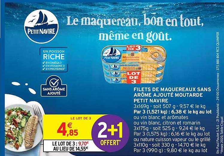 filets de maquereaux sans arôme ajouté moutarde petit navire