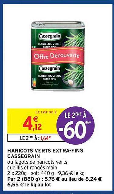 haricots verts extra-fins cassegrain