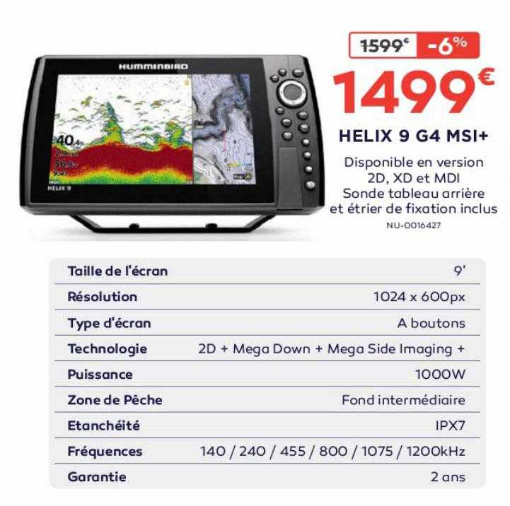 helix 9 g4 msi+ humminbird