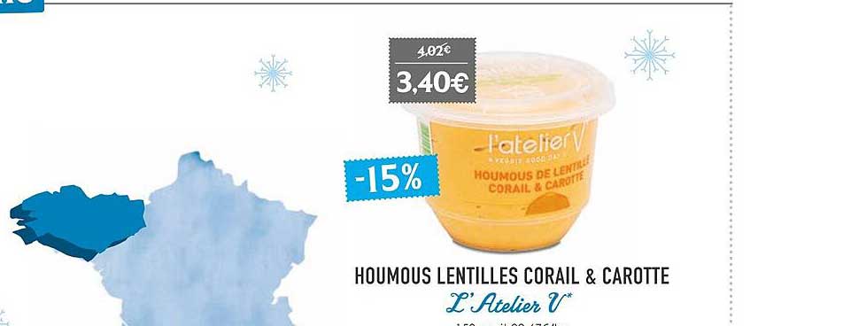 houmous lentilles corail & carotte l'atelier v