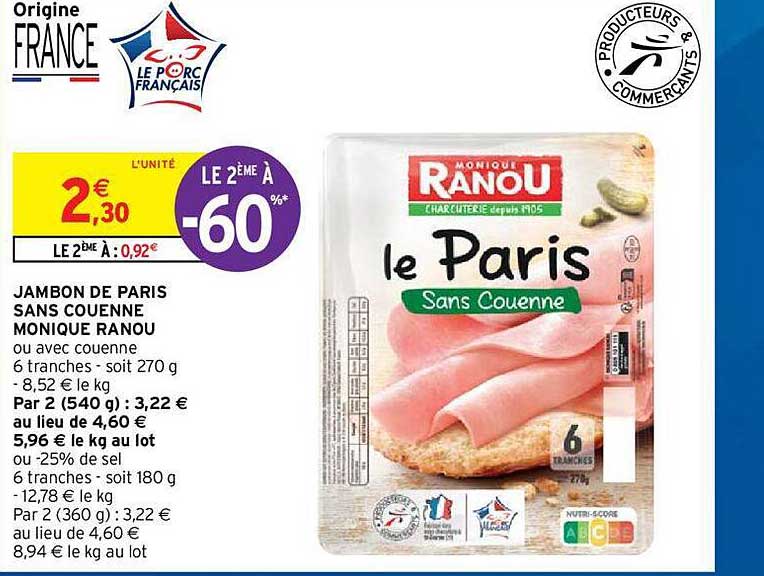 jambon de paris sans couenne monique ranou